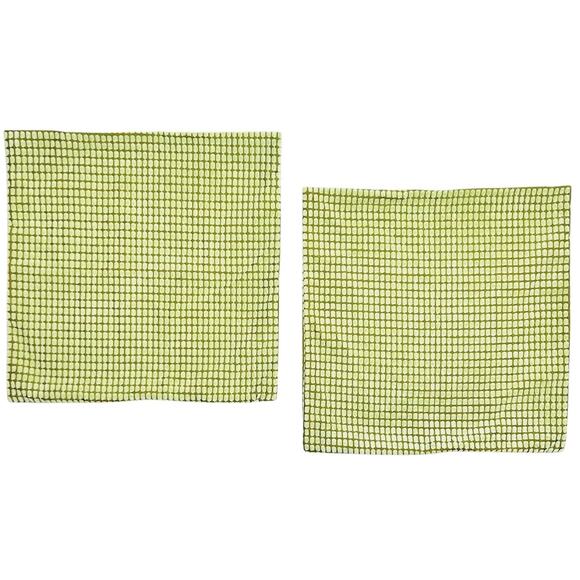 Two 20x20 Throw Pillow Cushion Cover MCM Atomic Green Velvet Textured Geometric - Picture 9 of 9